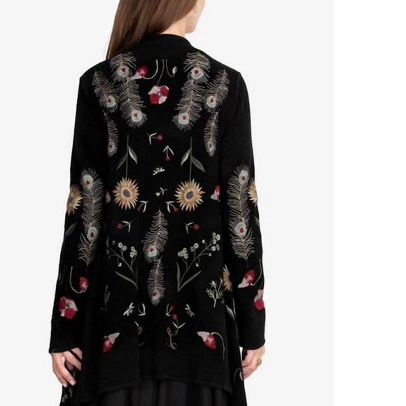 JOHNNY WAS Perennial Cardigan Sweater Black Size Small - Picture 2 of 11
